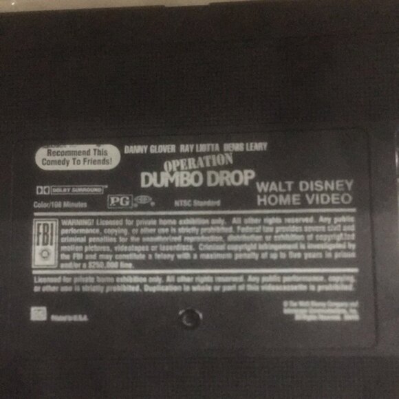 Vtg.  DISNEY VHS#550577 Video Tape. Operation Dumbo Drop. Comedy - Picture 5 of 6